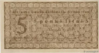 Lithuania 5 Litai, 1922 image