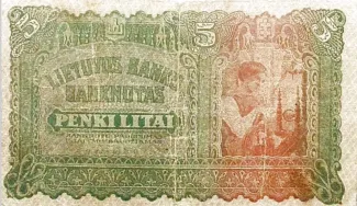 Lithuania 5 Litai, 1922 reverse
