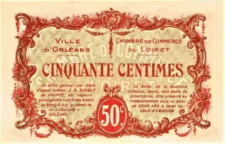 Loiret, Department of 50 Centimes, 1916 reverse