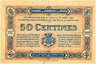 Lot, Department of 50 Centimes, 1917 reverse