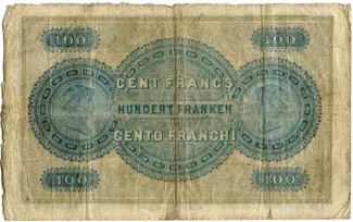 Lucerne 100 Francs, 1883-1905 reverse