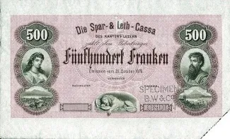 Lucerne 500 Francs, 1876