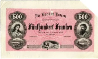 Lucerne 500 Francs, 1877