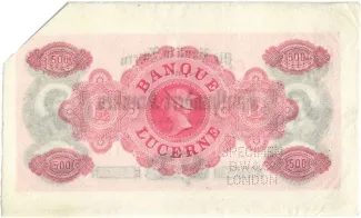 Lucerne 500 Francs, 1877 reverse