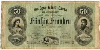 Lucerne 50 Francs, 1876-1878
