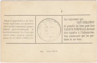 Luxembourg (Saint‑Hubert) 1 Franc, 1914 reverse