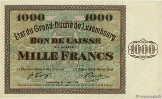 Luxembourg 1.000 Francs, 1939 image