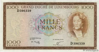 Luxembourg 1.000 Francs, 1963 image