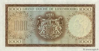 Luxembourg 1.000 Francs, 1963 reverse