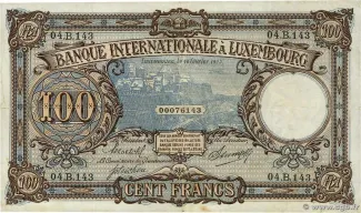 Luxembourg 100 Francs, 1940 image