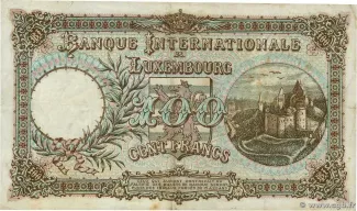 Luxembourg 100 Francs, 1923-1940 reverse