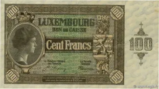 Luxembourg 100 Francs, 1927 image