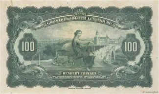 Luxembourg 100 Francs, 1934 reverse