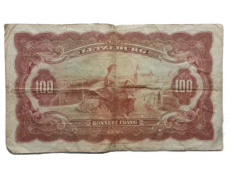 Luxembourg 100 Francs, 1944 reverse