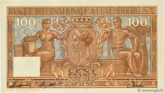 Luxembourg 100 Francs, 1947 image