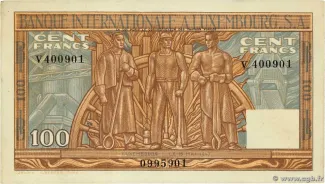 Luxembourg 100 Francs, 1947 reverse