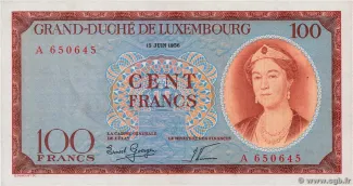 Luxembourg 100 Francs, 1956 image