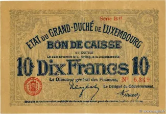 Luxembourg 10 Francs, 1918 image
