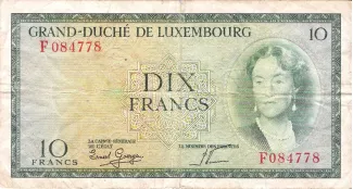 Luxembourg 10 Francs, 1954 image