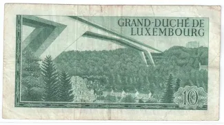 Luxembourg 10 Francs, 1967 reverse