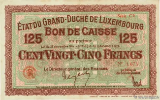 Luxembourg 125 Francs, 1918 image