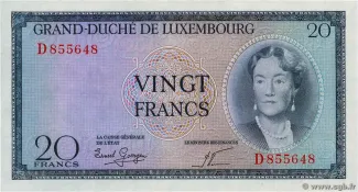 Luxembourg 20 Francs, 1955 image