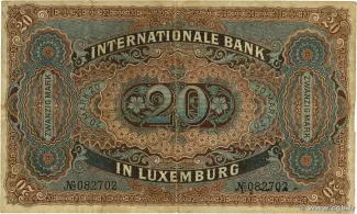 Luxembourg 20 Mark, 1900 reverse