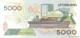 Luxembourg 5.000 Francs, 1993-1996 reverse