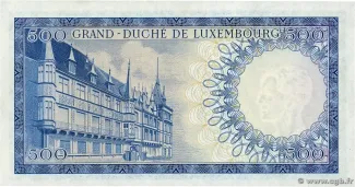 Luxembourg 500 Francs, 1963 reverse