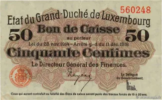 Luxembourg 50 Centimes, 1918 image