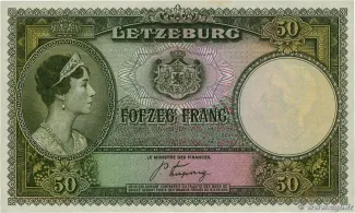 Luxembourg 50 Francs, 1944 image