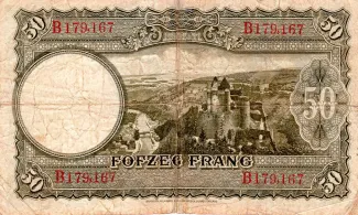 Luxembourg 50 Francs, 1944 reverse