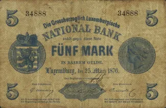 Luxembourg 5 Mark, 1876 image