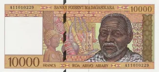 Madagascar 10.000 Francs / 2000 Ariary, 1996 image