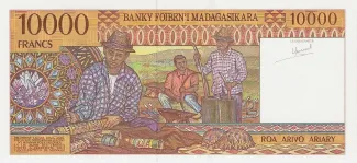 Madagascar 10.000 Francs / 2000 Ariary, 1995-2003 reverse