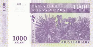 Madagascar 1.000 Ariary / 5000 Francs, 2004 reverse