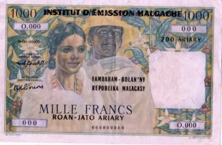 Madagascar 1.000 Francs / 200 Ariary, 1961 image