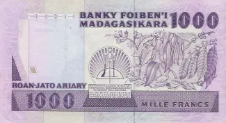 Madagascar 1.000 Francs / 200 Ariary, 1988-1994 reverse