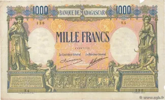 Madagascar 1.000 Francs, 1926 image