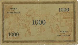 Madagascar 1.000 Francs, 1941-1946 reverse