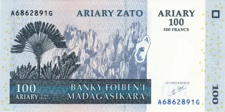 Madagascar 100 Ariary / 500 Francs, 2004 image