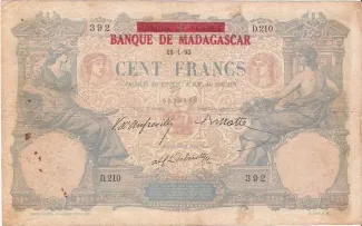 Madagascar 100 Francs, 1893 image
