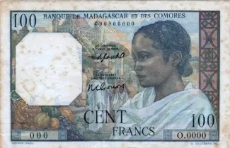 Madagascar 100 Francs, 1953 image