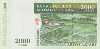 Madagascar 2.000 Ariary / 10000 Francs, 2003-2007 reverse