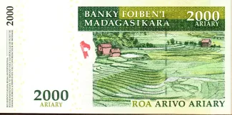 Madagascar 2.000 Ariary, 2014-2015 reverse