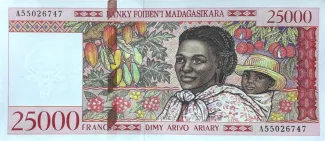 Madagascar 25.000 Francs / 5000 Ariary, 1998 image
