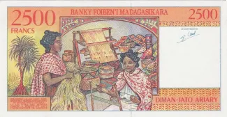 Madagascar 2.500 Francs / 500 Ariary, 1998-2004 reverse