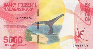 Madagascar 5.000 Ariary, 2017-2022 reverse