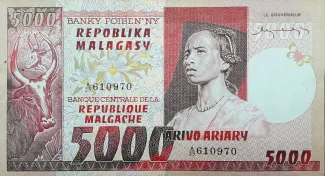 Madagascar 5.000 Francs / 1000 Ariary, 1975 image