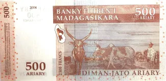 Madagascar 500 Ariary / 2500 Francs, 2004 reverse